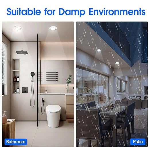 Energetic 4.7 Inch Motion Sensor Closet Ceiling Lights, LED Under Cabinet Lights Wired, Flush Mount Ceiling Lighting Fixtures for Bedroom, Kitchen, Hallway, Wet Location, 120V, 4000K, White, 2 Pack