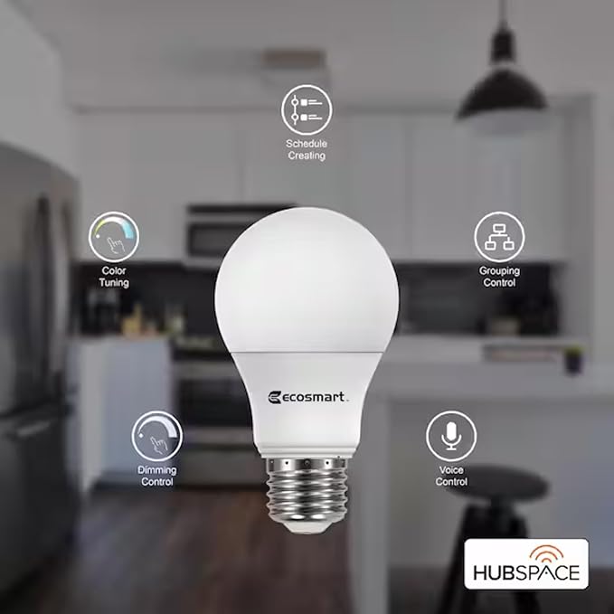 Ceybo Smart LED Bulb 60W A19, Wi-Fi Dimmable with Adjustable Brightness and Temperature, Compatible with Alexa, Google Home, and Hubspace App (1-Pack)