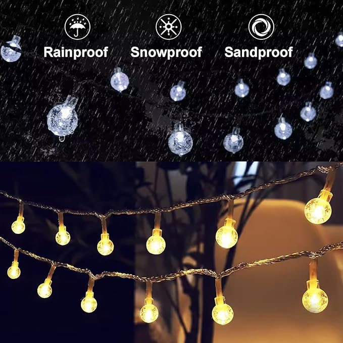 Bubble Globe String Lights USB Powered, 19.6 FT 40 LEDs 8 Modes Waterproof Hanging Crystal Ball Fairy Lights Remote for Indoor Bedroom Patio Party Decorations, Warm White