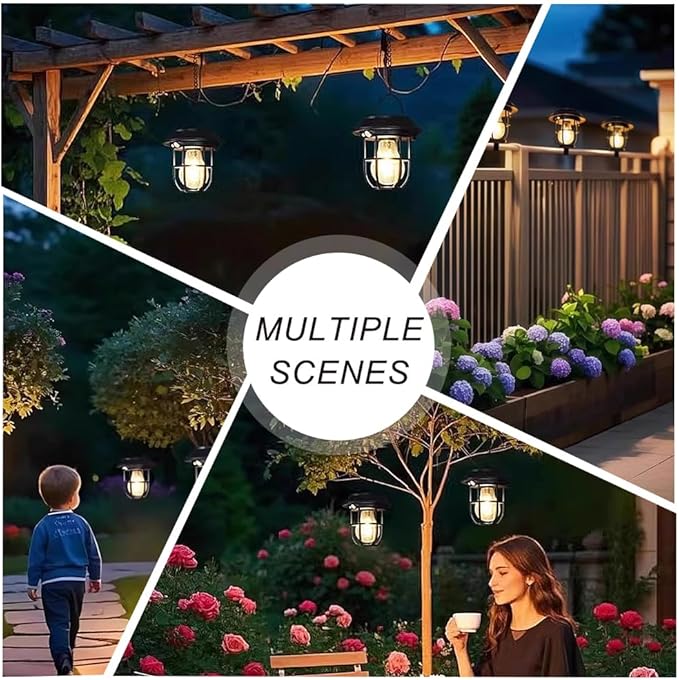 Solar Pathway Lights 2 Pack Motion Sensor, IP65 Waterproof, 120LM Warm White Tungsten Bulb for Garden Yard Lawn Decor