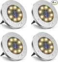ZGWJ Solar Ground Lights,4 Pack Waterproof Solar Garden Lights, Upgraded Outdoor Garden Waterproof Bright in-Ground Lighting, Landscape Lighting for Pathway,Yard,Deck,Lawn,Patio,Walkway Warm White