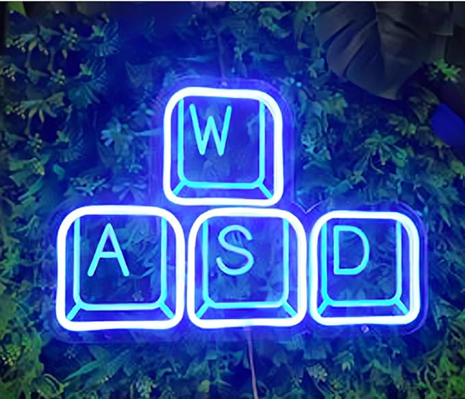 Gamer Led Neon Sign Wall Decorations Keyboard Shaped Dimmable USB Adjustable Brightness for Boys Gaming Room Bedroom Man Cave Gifts for Men Neon Lamp Game Room Accessories