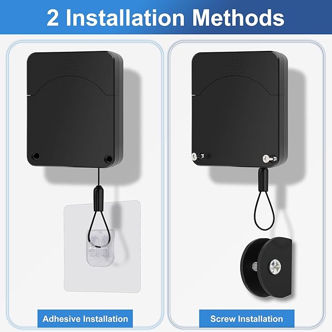 Retractable Automatic Door Closer, Anglecai Upgraded Drawstring Auto Door Closer 3.3LB Spring Tension Steel Cable Door Closer for Screen, Sliding, and Double Doors