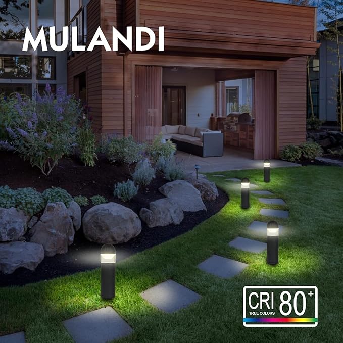 Smart WiFi/BLE LED Pathway Lights (8 Pack) - APP Controlled Color Changing Low Voltage Outdoor Landscape Lighting, Music Sync, 12V Die-Cast Aluminum Bollard Lights for Garden