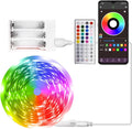 RUISHINE Battery Powered LED Strip Lights 13.2ft, LED Lights Battery Operated Color Changing Music Sync App Remote Control RGB USB Led for TV, Party, Room Decoration