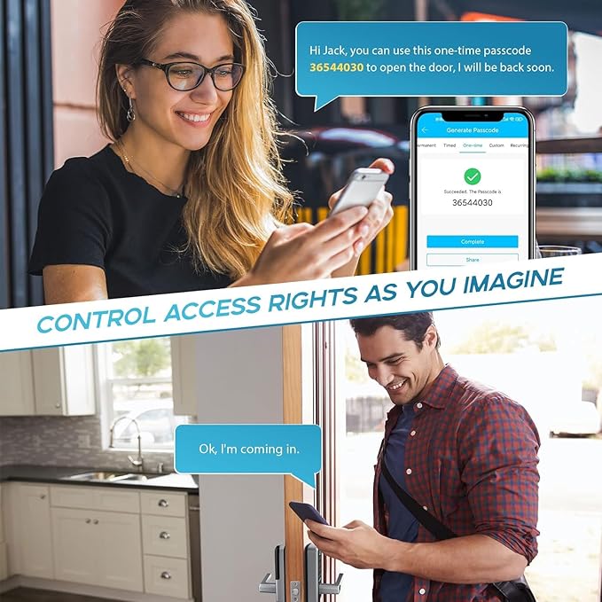 Smart Door Lock, OLUMAT Keyless Entry Door Lock Fingerprint Door Lock with Keypad Digital Lock with Handle for Home, Rental, Garage, Office and Hotel