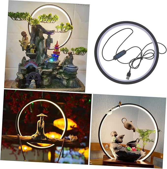 Waterfall Incense Burner Decorative Lamp for Tabletop Zen Meditation Decor USB Powered Aromatherapy Ornament for Home and Office Relaxation