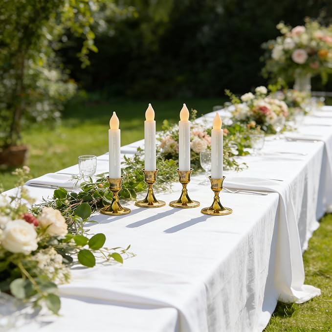 Flameless Candles Battery Operated Candlesticks Flickering Led Candles Electric Flameless Taper Candlesticks Church Wedding Halloween Party Kids Fall Decor H: 6 inches 12 Packs No Remote