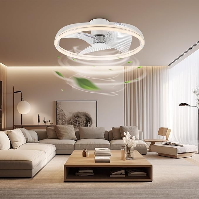 29in LED Ceiling Light with Fan, Ceiling Fan Lights 24 Levels Wind Speeds, Stepless Dimming Light, Modern Fan Lighting for Living Room, Dining Room, Bedroom, Office, 3000-5500K