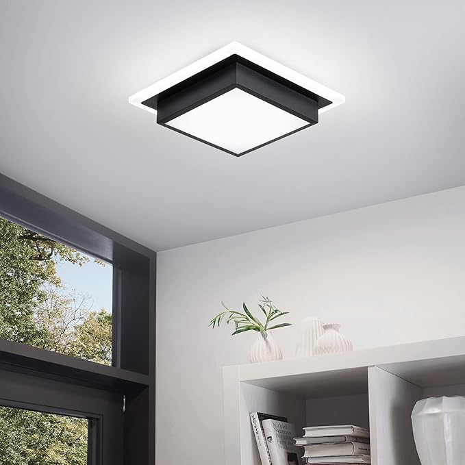 32W Hallway Ceiling Light, Kitchen Ceiling Light, 6000K Cold White Flush Mount Ceiling Lamp, Square Modern LED Lighting Fixtures for Living Room Bedroom Bathroom Kitchen