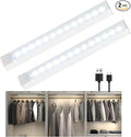 8inch Under Cabinet Lighting, 2 Pack Pantry Lights Motion sensored,3 Modes & Dimmable Stick-On Wireless Closet Lights for Kitchen, Stairs, Cabinet (White)