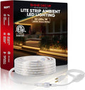 Shine Decor LED Strip Lights 36w Low Consumption, Cold Resistant IP65 Waterproof Outdoor Rope Light 120 VAC, Cuttable Connectable Indoor Lite Lighting Strip 50 FT ETL Listed 7x10mm 2800K Warm White