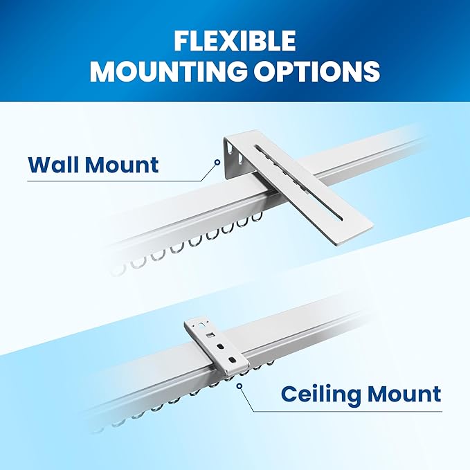 Osprey.Life Motorized Curtain Track, 5ft3 / 1.6m, No-Cut Electric Rail, ~33dB Quiet Motor, Remote & App Control, Alexa & Google Compatible, Wall or Ceiling Mount (Single-side Opening)