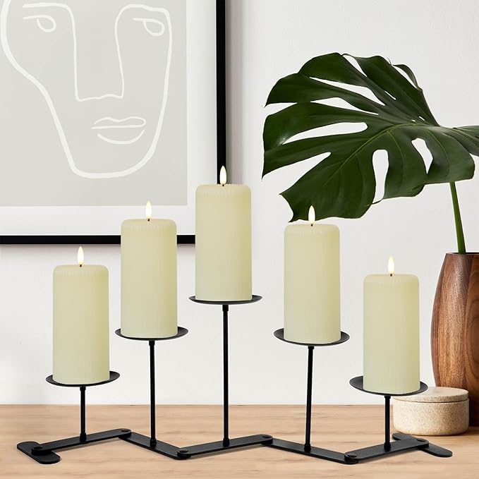 Lezonic 4pcs Flameless Candles with Remote, Battery Operated LED Candles Ivory Plastic, Flickering Electric Pillar Candles Realistic Drip Wax Effect for Home, Wedding, Christmas Party(Not Waterproof)
