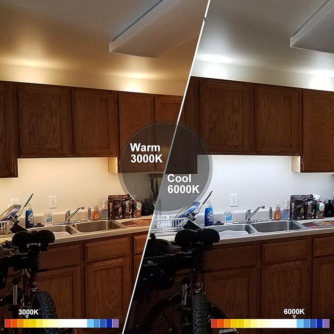 LDOPTO Under Cabinet Wireless LED Lights, 6 Pack Rechargeable Battery Operated, Dimmable, Remote Control, Stick On Night Lights for Kitchen, Pantry, Stairs, Hallway, 3 Colors