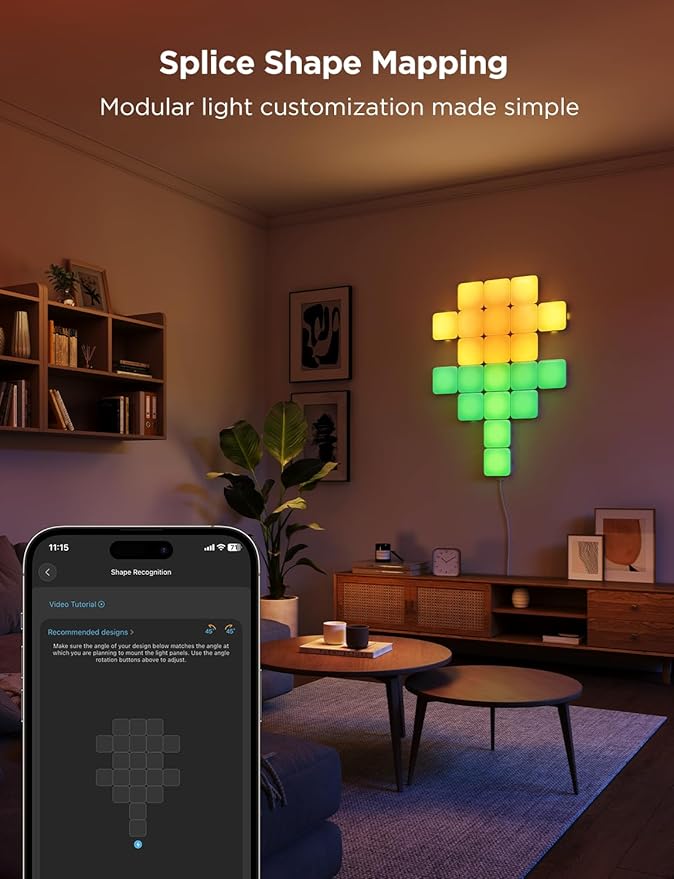 Govee RGBIC LED Lights, Wi-Fi Smart Home Creative Wall Lights with Music Sync, Compatible with Alexa Google Assistant for Indoor Gaming Decor