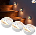 Smiling Shark BR168 Linkage Motion Sensor Night Light LED Smart Linked PIR & Light Sensing, Rechargeable Magnetic Stick-On Connected Smart Warm Night Step Lights for Bedroom Hallway Stairs, 3 Pack