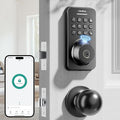 Keyless Entry Door Lock with Handle Set - Built-in WiFi, Fingerprint, App Control & Doorbell, Electronic Keypad Deadbolt with One-Time Code, Auto-Locking, Easy to Install