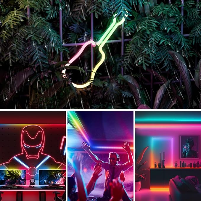 BTF-LIGHTING WS2811 IC RGB Chasing Color Neon Light 9.8FT DC24V 54IC 108LED/m T0817 IP67 Waterproof Flexible Addressable Rope LED Strip for Wall Bedroom Indoor DIY Decor (No Adapter or Controller)