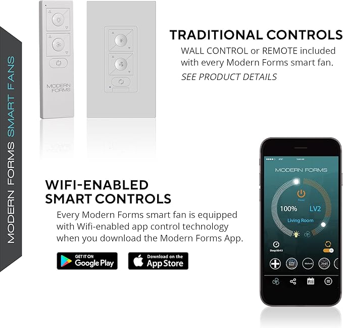 Modern Forms Corona Smart Indoor and Outdoor 3-Blade Flush Mount Ceiling Fan 44in Brushed Nickel White 3500K LED Light Kit and Remote Control works with Alexa and iOS or Android App
