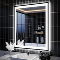 ISKM Framed LED Mirror for Bathroom 36"x28", Dimmable LED Bathroom Mirror with Lights, Anti-Fog, Front and Backlit Lighted Mirror 3-Colors, Shatterproof, Memory Function