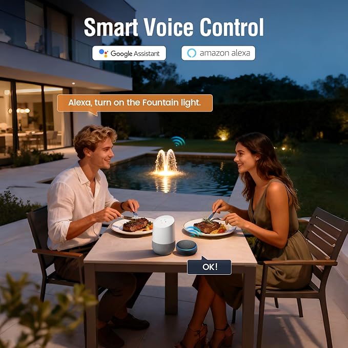 SURAIELEC 20A WiFi Smart Switch Timer, Heavy-Duty 120V 1HP Hardwired Outdoor Timer, App/Voice Remote On/Off Control, Programmable Schedules, Alexa Google Compatible, for Pool Pump Water Heater Lights