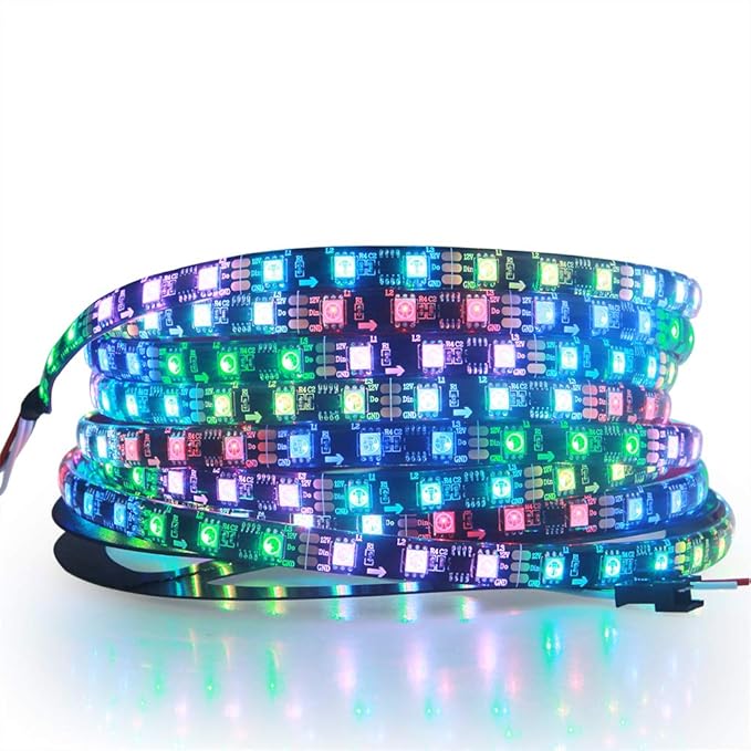 ALITOVE WS2811 RGB-IC Addressable LED Light Strip 16.4ft 300LEDs 12V LED Strip Lights Dream Color Programmable LED Pixel Rope Light Waterproof IP65 with 3M VHB Adhesive Back(No Adapter & Controller)