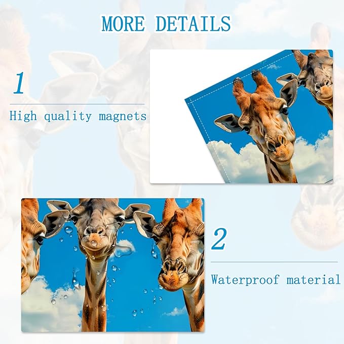Fluorescent Light Covers for Ceiling Lights -Magnetic Cloud Cover for Fluorescent Or LED Fixture 2ft x 4ft Classroom,Home,Office Decoration Filters Overhead Lighting-Three giraffes