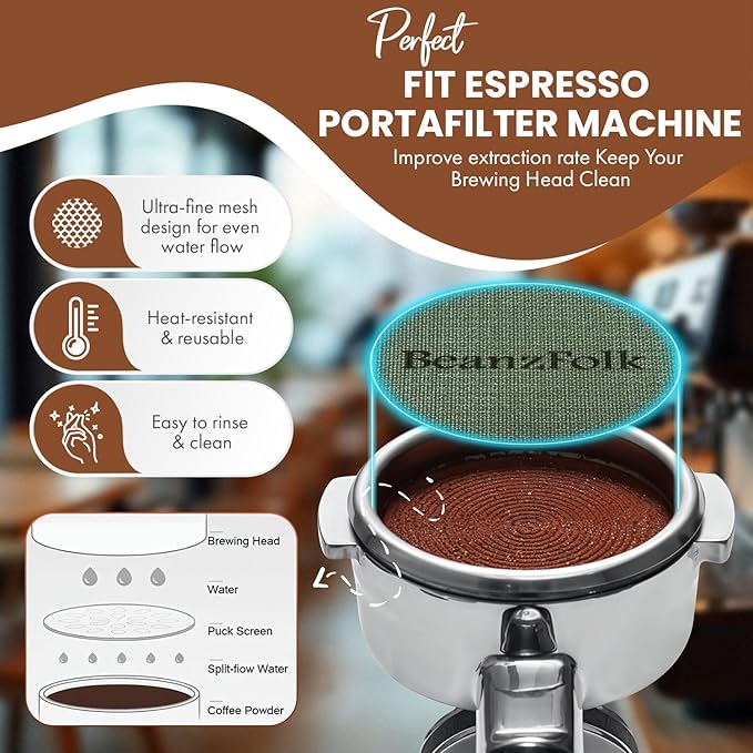 54 mm Espresso Accessories Kit – 8-Piece Set (Fits 54 mm Portafilters) – Tamper, Distributor, WDT Tool, Dosing Ring, Puck Screen & Mat