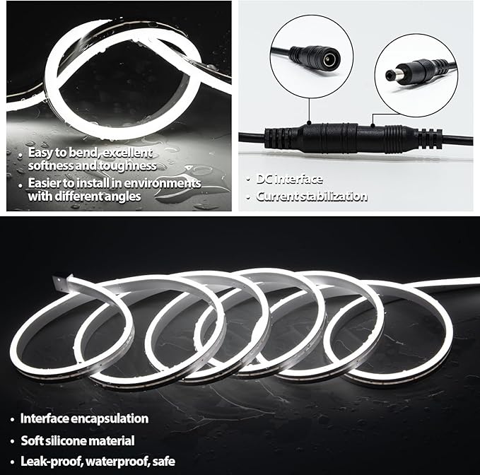 Hollywood Style Vanity Make Up Light, 13ft Ultra Bright White LED neon Lights, Dimmable Touch Control Lights Strip, for Makeup Vanity Table & Bathroom Mirror, Mirror Not Included