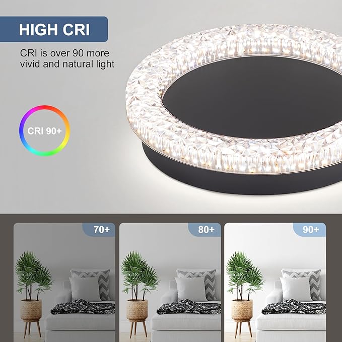 10 Inch LED Hallway Light Fixtures, 4500K Black Modern Flush Mount Ceiling Light,Round Acrylic Close to Ceiling Lighting Fixtures for Hallway Bedroom Entryway Kitchen Ceilings Lamp (Round)