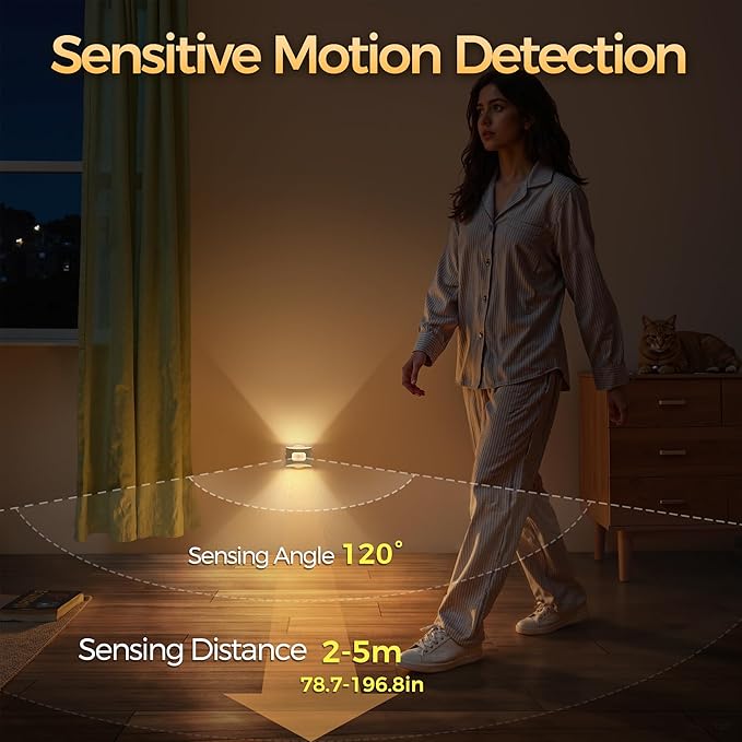 DORESshop Smart Night Light 4-Pack, Plug-in & Rechargeable Mode, Auto Dusk-to-Dawn & Motion Sensing, 3000K Soft White for Bedroom, Bathroom, Hallway, Stairs