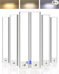6-Pack Under Cabinet Lighting Wireless, 1800mAh Rechargeable Motion Sensor Light Indoor, Magnetic Closet Lights, Dimmable & 3 Color Temps, Under Counter Lights for Kitchen, Stairs (8inch)
