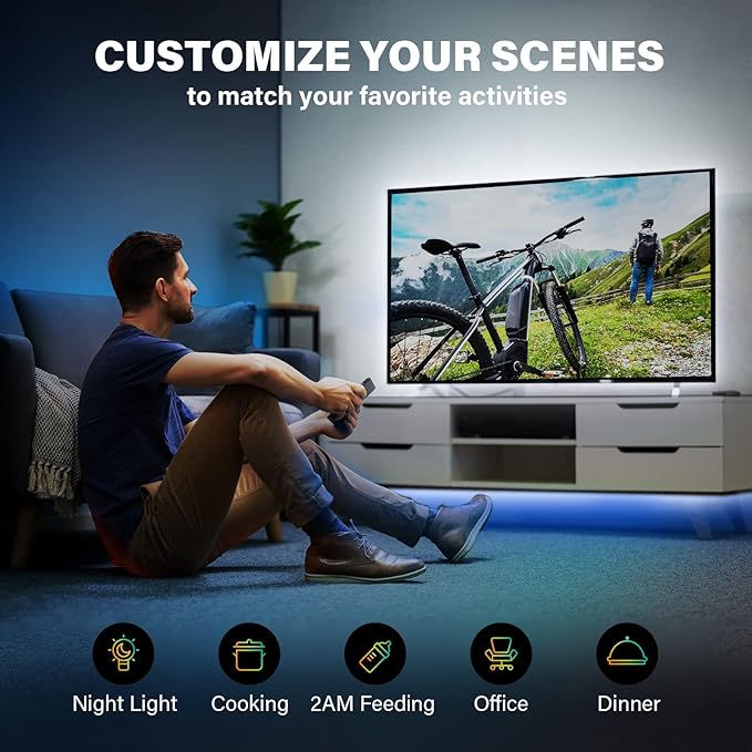 Sengled Smart LED Strip Lights, 9.84ft Wi-Fi LED Lights Work with Alexa and Google Home, 16 Million Colors, RGB, Music Sync, Adjustable Length, 25,000 Hours Life, Multi-Mode Support for Game, Movie