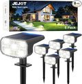 Solar Spot Lights Outdoor Waterproof IP65,6 Pack,Cool Light, 2 Lighting Modes Selectable, Solar Powered Yard Garden Solar Spot Lights for Garden Outside Landscape Auto On/Off