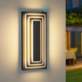 Dusk To Dawn Led Outdoor Wall Light, 3 Tier Modern Exterior Lights For House, 15.7 IN Black Outdoor Porch Lights Wall Mount, 24W Warm White Outside Light Fixtures For Patio, Front Door, 1 Pack