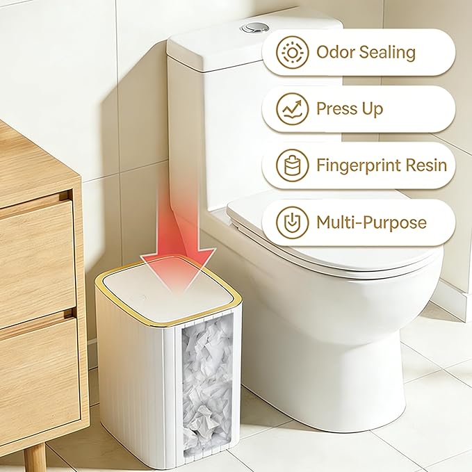 Bathroom Accessories Set-23Pcs Set, Complete Bathroom Essentials, Bathroom Set with Shower Curtain and Liner Sets, Trash Can, Soap Dispenser,Modern Bathroom (White, Bath Set+Shower Curtain&Liner Set)