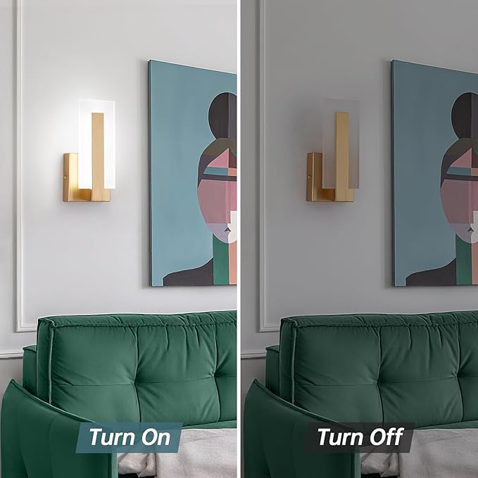 Modern LED Wall Sconces, 8W Indoor Acrylic Wall Mounted Lighting Fixture, 6000K Cool White Hardwired LED Wall Lamp for Living Room, Bedroom, Corridor, Bedside