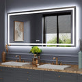 Amorho LED Bathroom Mirror, 68" X38" with Front and Backlight, Stepless Dimmable Wall Mirrors with Anti-Fog, Shatter-Proof, Memory, 3 Colors, Double LED Vanity Mirror