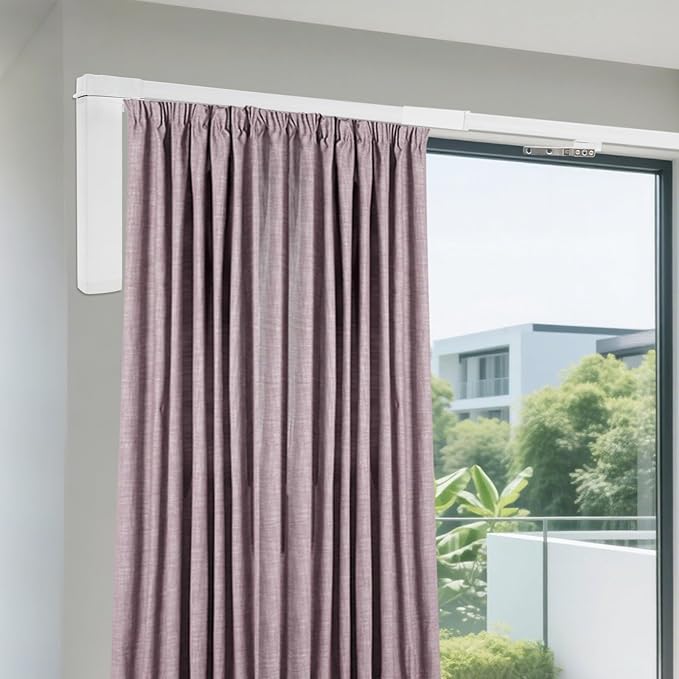 Electric Ceiling Curtain Track,13ft Ceiling Smart Curtains System w/Automated Rail,Automatic Curtain Opener/Close Smart Drapery Curtain Track Rod Rail,Motorized Curtains Rod,Motorized Rails for Study