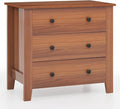 Giantex Small 3-Drawer Dresser for Bedroom - 28.5” x 18” x 26” Wide Chest of Drawers, Modern Large Nightstand, Storage Cabinet, Closet Storage Organizer for Living Room, Hallway (Walnut)