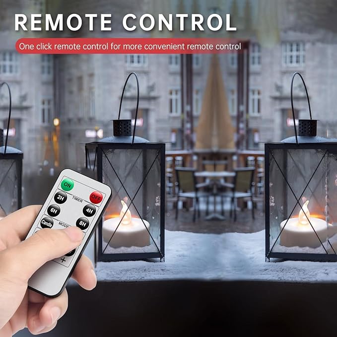Flameless LED Tea Lights with Remote Control: 12pcs Electric Flickering Candles,400+Hours Battery Operated Votive Tealights for Home Decoration Seasonal &Festival Celebration (Warm White)