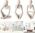 IcosaMro Thinker Statues Bookshelf Decor Abstract Sculpture Mid-Century Art Collection Figurines Modern Boho Home Decor Aesthetic Accents for Entryway Office Coffee Table Dresser TV Stand (Sandstone)