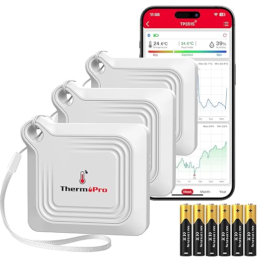 ThermoPro Bluetooth Hygrometer Thermometer for House, 260FT Temperature and Humidity Monitor, Remote App Control Humidity Temperature Sensor, 2-Year Data Storage Export for Greenhouse Room, 3 Pack