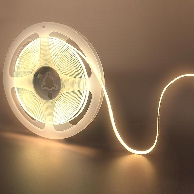 5V USB COB LED Strip Lights 2PCS,3.28FT/1M,Warm White 3000K,320LEDs/M,8mm Width,Not Waterproof IP20,1M USB Cable,Flexible LED Tape Light for DIY Home Indoor Decoration