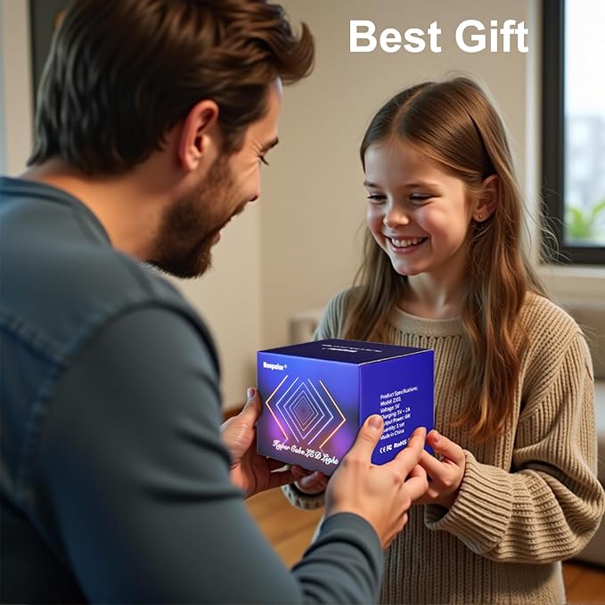 Infinity Hyper Cube LED Table Lamp, Color-Changing Music-Sync APP-Controlled Ambient Light for Gaming, Party, Home (Small 4Inchs)