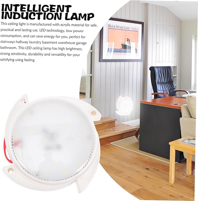 UPKOCH Motion Sensor Led Ceiling Light Flush Mount Smart Night Light for Hallway Office Home Acrylic Material Easy Install
