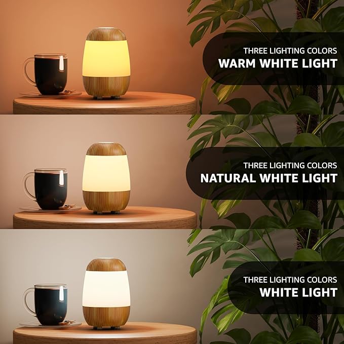 uuffoo 2 Pack Rechargeable Night Light Lamp 3 Color Touch Dimmable LED Portable Table Lamp Battery Operated, USB Changing, Small Cordless Lamp for Bedside Bedroom Travel