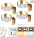 4-Pack Picture Light Battery Operated Painting Lights for Wall, Magnetic LED Display Art Light with Remote, Dimmable and Timer Portrait Light for Art Frame Artworking, Wall Decor Puck Light