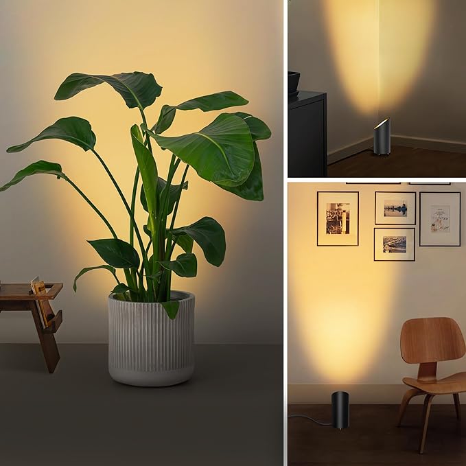 SUNVIE 4 Pack Up Lights, 5W Uplighting Indoor Uplights with 2700K GU10 Bulbs, Uplighting Indoor Spot Lights for Home Plant Picture, 5.9 FT Plug Cord & Foot Switch